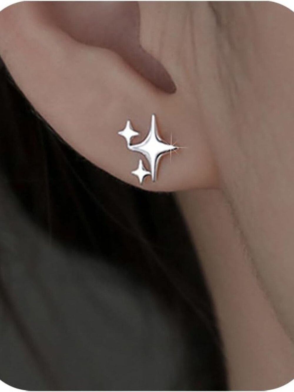 Sterling Silver Post Star Stud Earrings for Women Teen Gifts Trendy Hypoallergen